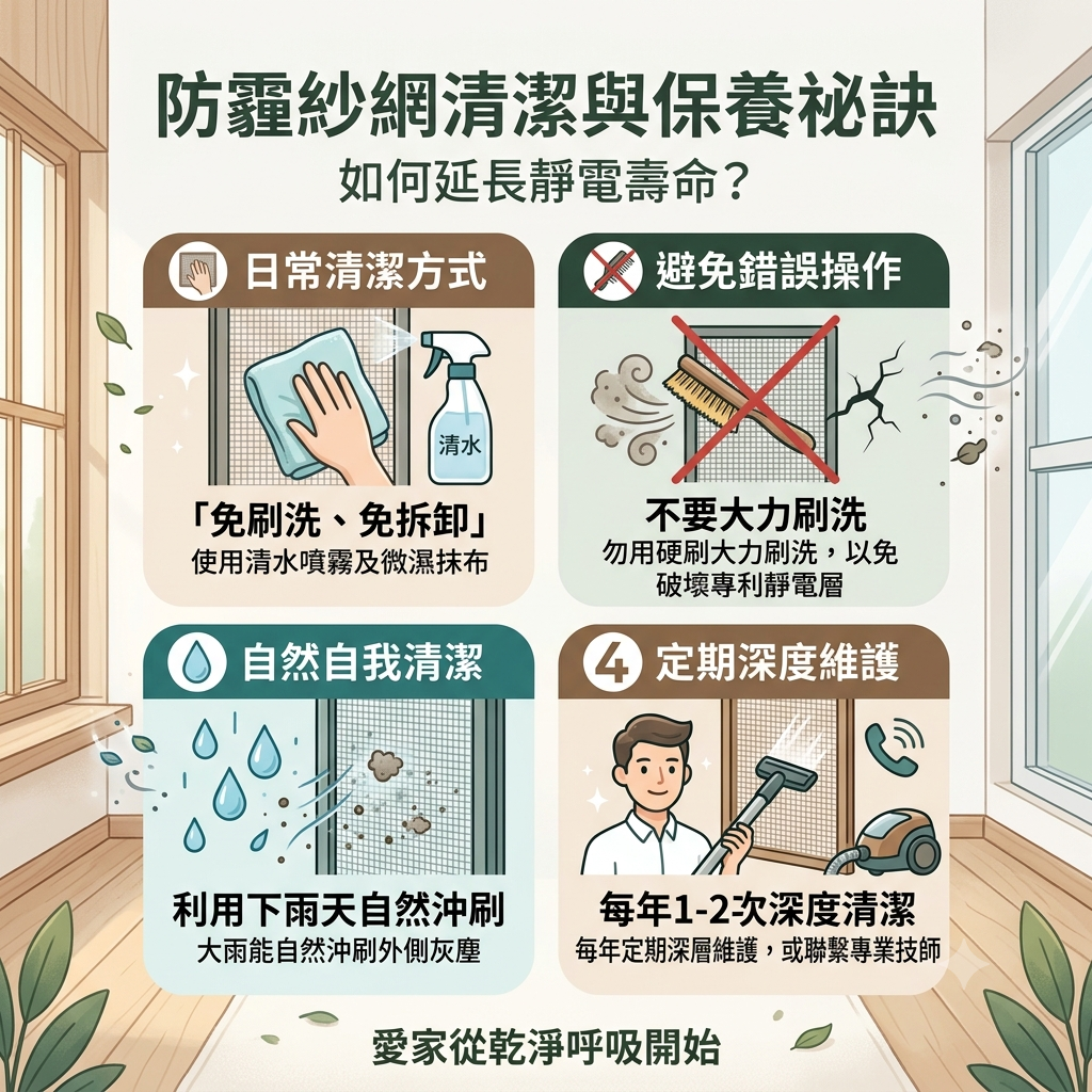 【防霾紗網清潔與保養祕訣】3招延長靜電壽命，讓家天天呼吸乾淨空氣！