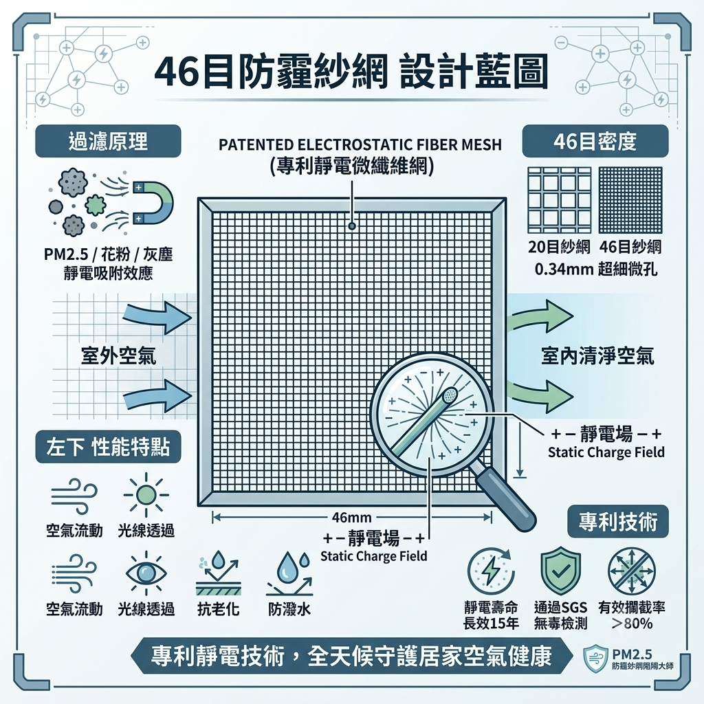 46目防霾紗網藍圖